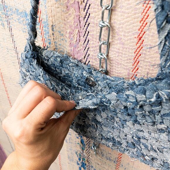 Upcycled Crochet Baguette Bag |crochet Shoulder Bag - Picture 7 of 7